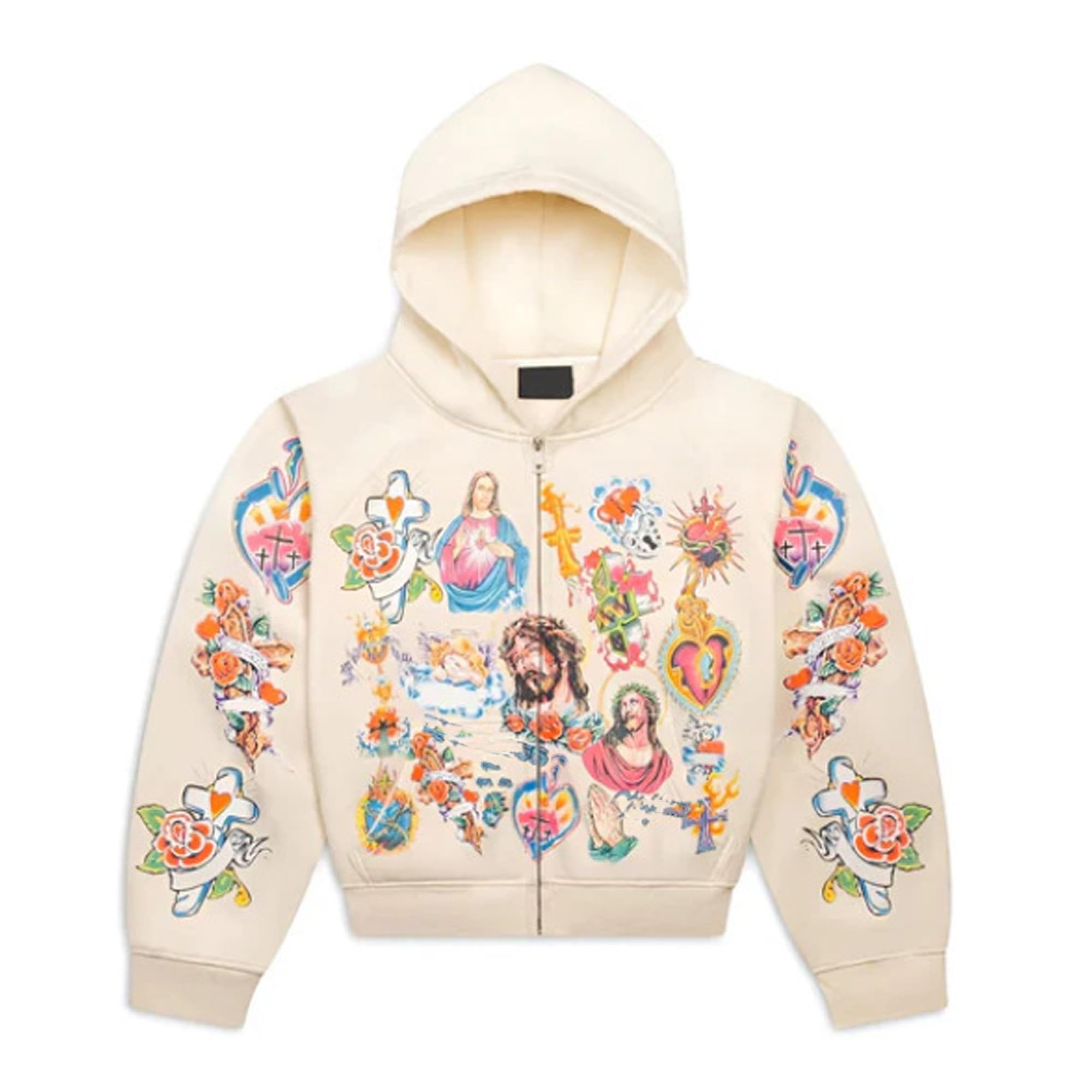 Grunge Vintage Clothes Y2k Zip Up Hoodie Streetwear Men Women Graphic Oversized Rapper Hooded Sweatshirts