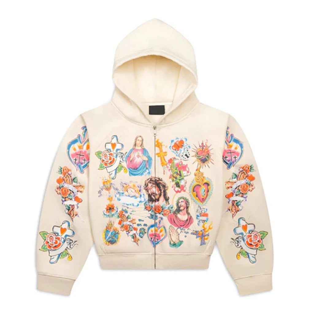 Grunge Vintage Clothes Y2k Zip Up Hoodie Streetwear Men Women Graphic Oversized Rapper Hooded Sweatshirts