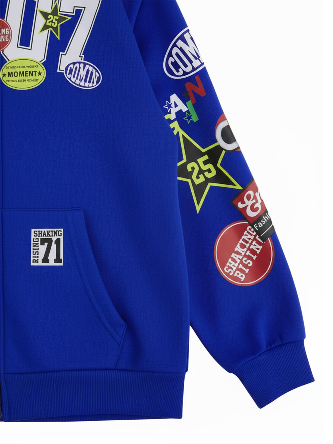 SOLY HUX Men's Graphic Oversized Hoodies Y2k Zip Up Long Sleeve Hooded Sweatshirt Jacket Streetwear