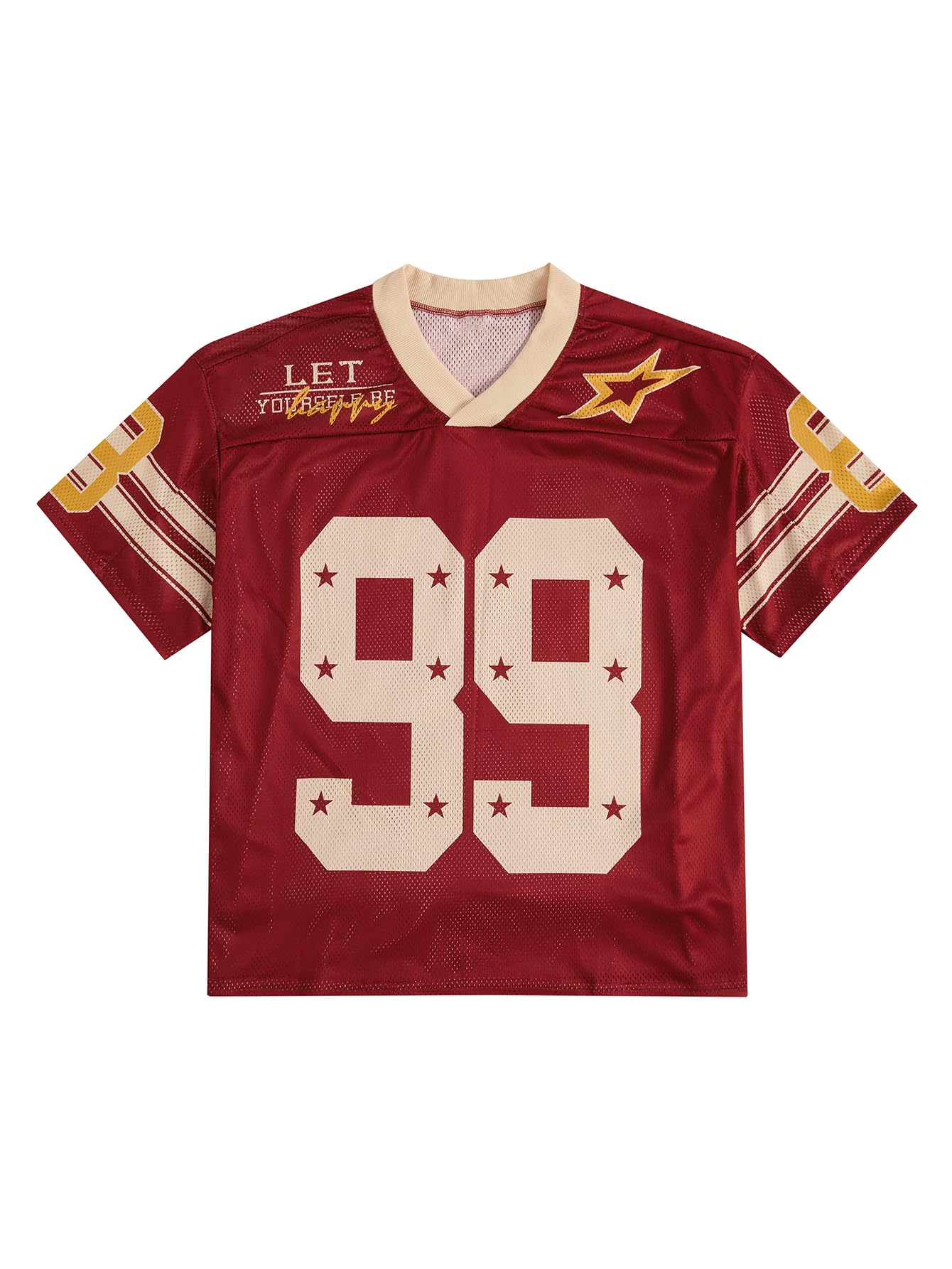 SOLY HUX Mens Jersey Y2k Baggy Shirts Graphic Tees Oversized V Neck Tshirts Summer Tops