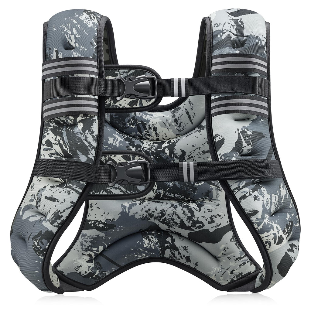 ZELUS Weighted Vest, 6lb/8lb/12lb/16lb/20lb/25lb/30lb Weight Vest with Reflective Stripe for Workout, Strength Training, Running, Fitness, Muscle Building, Weight Loss, Weightlifting