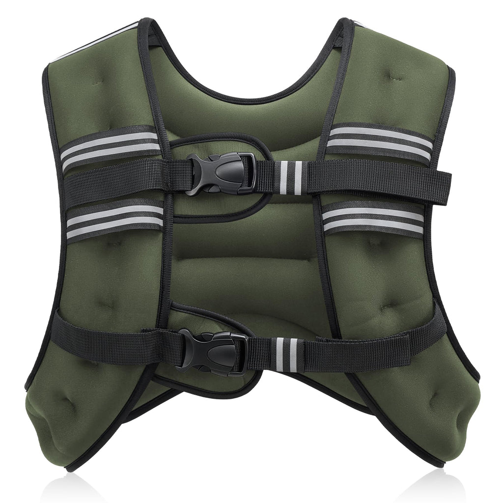 ZELUS Weighted Vest, 6lb/8lb/12lb/16lb/20lb/25lb/30lb Weight Vest with Reflective Stripe for Workout, Strength Training, Running, Fitness, Muscle Building, Weight Loss, Weightlifting