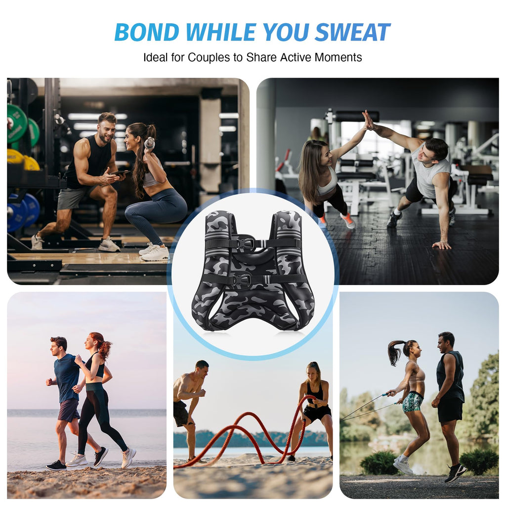 ZELUS Weighted Vest, 6lb/8lb/12lb/16lb/20lb/25lb/30lb Weight Vest with Reflective Stripe for Workout, Strength Training, Running, Fitness, Muscle Building, Weight Loss, Weightlifting