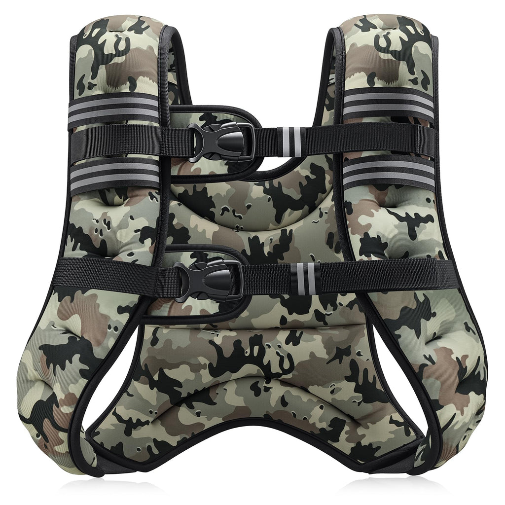 ZELUS Weighted Vest, 6lb/8lb/12lb/16lb/20lb/25lb/30lb Weight Vest with Reflective Stripe for Workout, Strength Training, Running, Fitness, Muscle Building, Weight Loss, Weightlifting