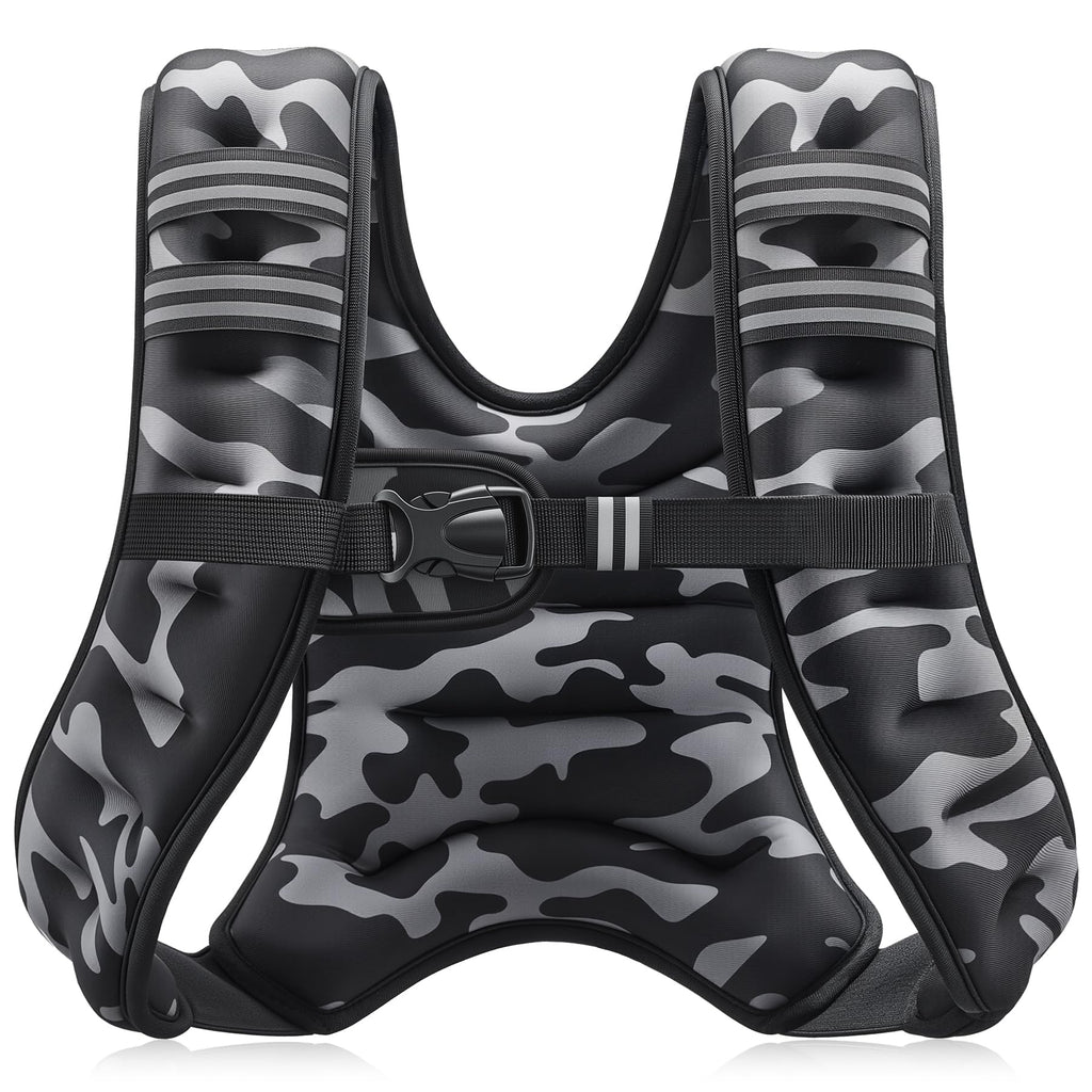 ZELUS Weighted Vest, 6lb/8lb/12lb/16lb/20lb/25lb/30lb Weight Vest with Reflective Stripe for Workout, Strength Training, Running, Fitness, Muscle Building, Weight Loss, Weightlifting
