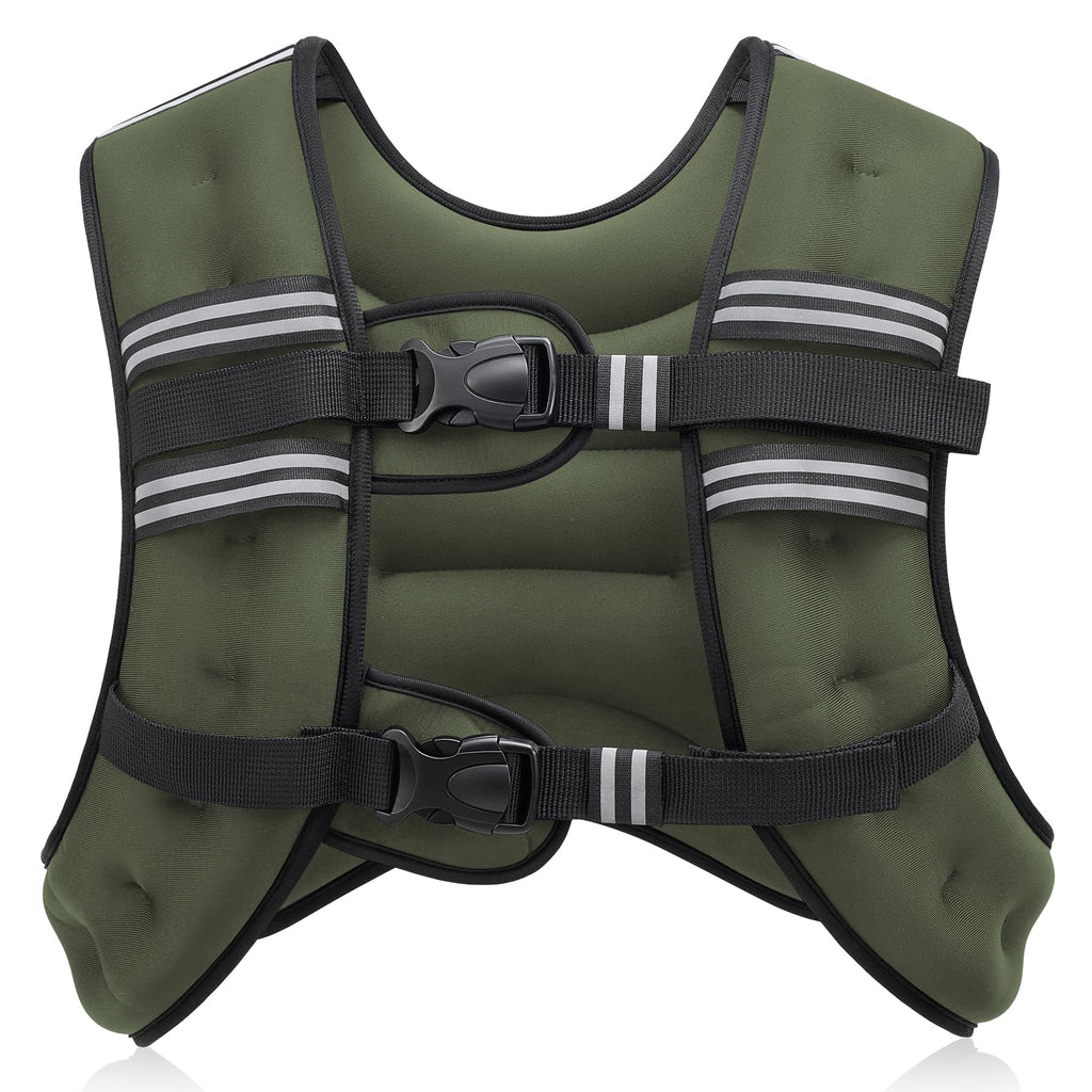 ZELUS Weighted Vest, 6lb/8lb/12lb/16lb/20lb/25lb/30lb Weight Vest with Reflective Stripe for Workout, Strength Training, Running, Fitness, Muscle Building, Weight Loss, Weightlifting