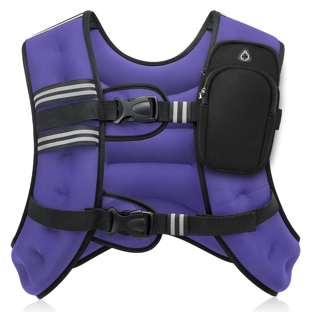 ZELUS Weighted Vest, 6lb/8lb/12lb/16lb/20lb/25lb/30lb Weight Vest with Reflective Stripe for Workout, Strength Training, Running, Fitness, Muscle Building, Weight Loss, Weightlifting