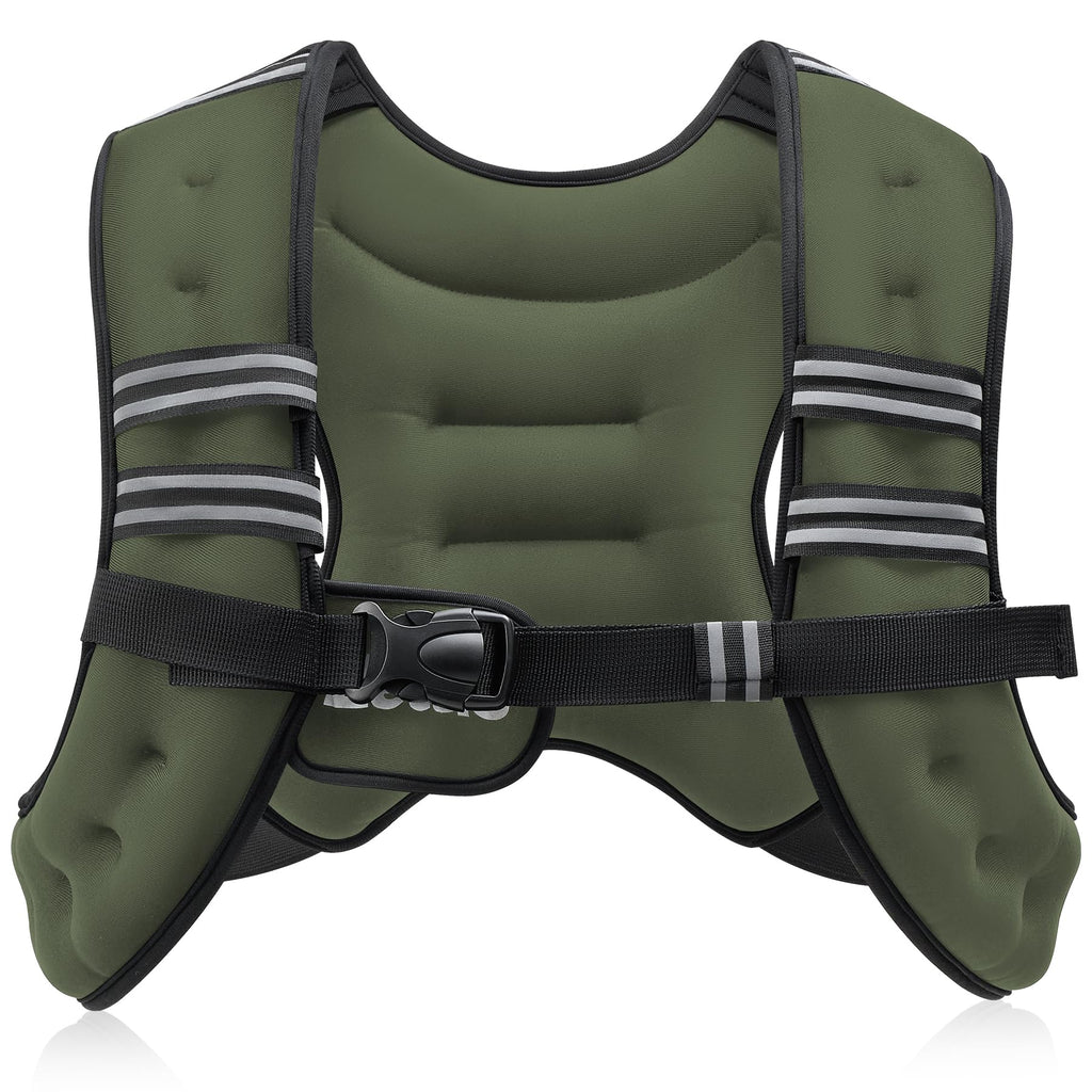ZELUS Weighted Vest, 6lb/8lb/12lb/16lb/20lb/25lb/30lb Weight Vest with Reflective Stripe for Workout, Strength Training, Running, Fitness, Muscle Building, Weight Loss, Weightlifting
