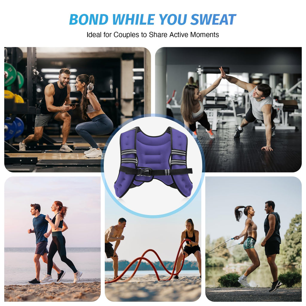 ZELUS Weighted Vest, 6lb/8lb/12lb/16lb/20lb/25lb/30lb Weight Vest with Reflective Stripe for Workout, Strength Training, Running, Fitness, Muscle Building, Weight Loss, Weightlifting