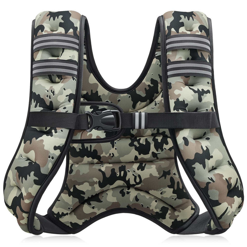 ZELUS Weighted Vest, 6lb/8lb/12lb/16lb/20lb/25lb/30lb Weight Vest with Reflective Stripe for Workout, Strength Training, Running, Fitness, Muscle Building, Weight Loss, Weightlifting
