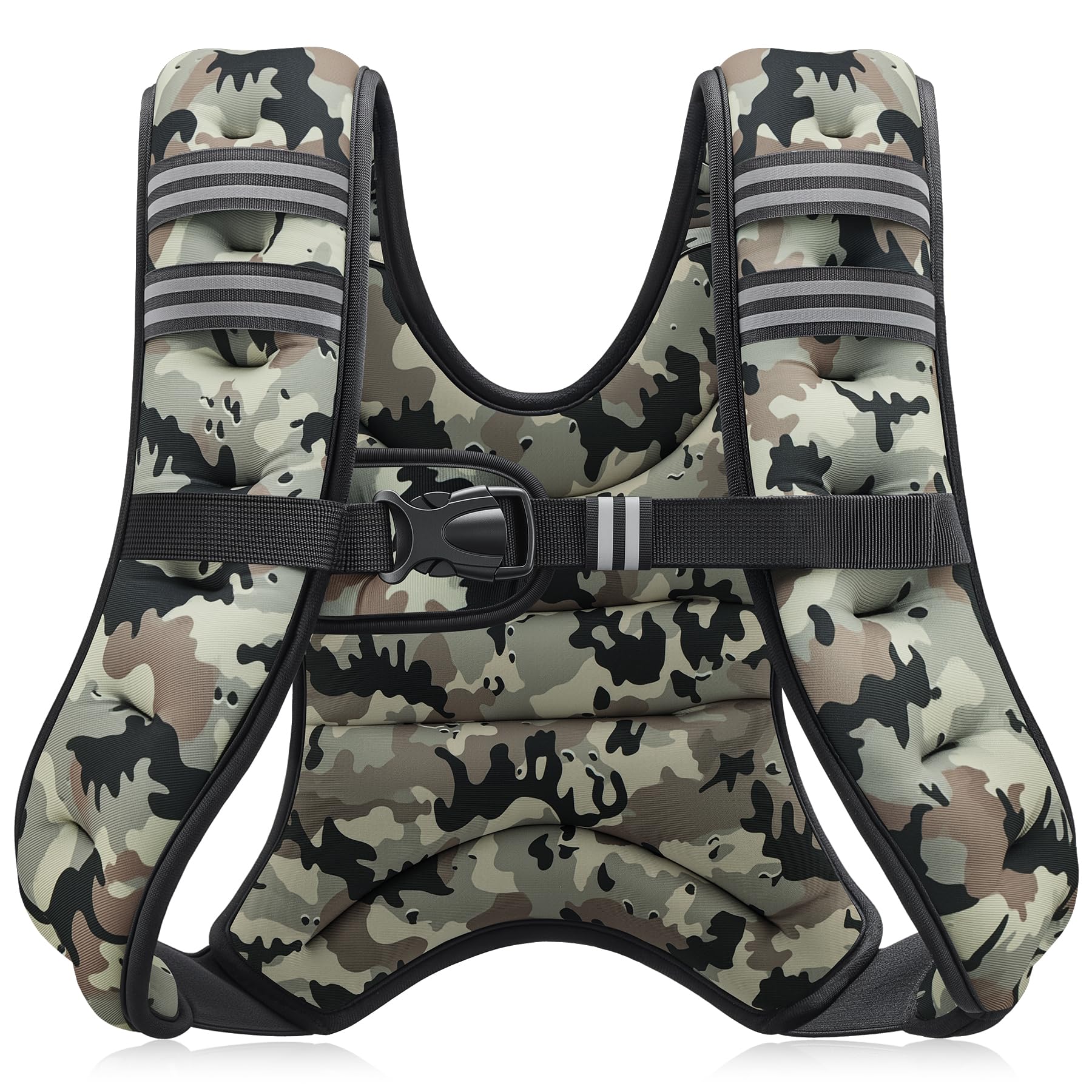 ZELUS Weighted Vest, 6lb/8lb/12lb/16lb/20lb/25lb/30lb Weight Vest with Reflective Stripe for Workout, Strength Training, Running, Fitness, Muscle Building, Weight Loss, Weightlifting