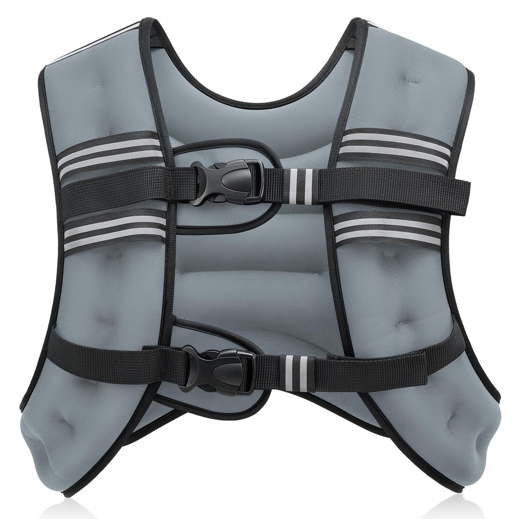 ZELUS Weighted Vest, 6lb/8lb/12lb/16lb/20lb/25lb/30lb Weight Vest with Reflective Stripe for Workout, Strength Training, Running, Fitness, Muscle Building, Weight Loss, Weightlifting
