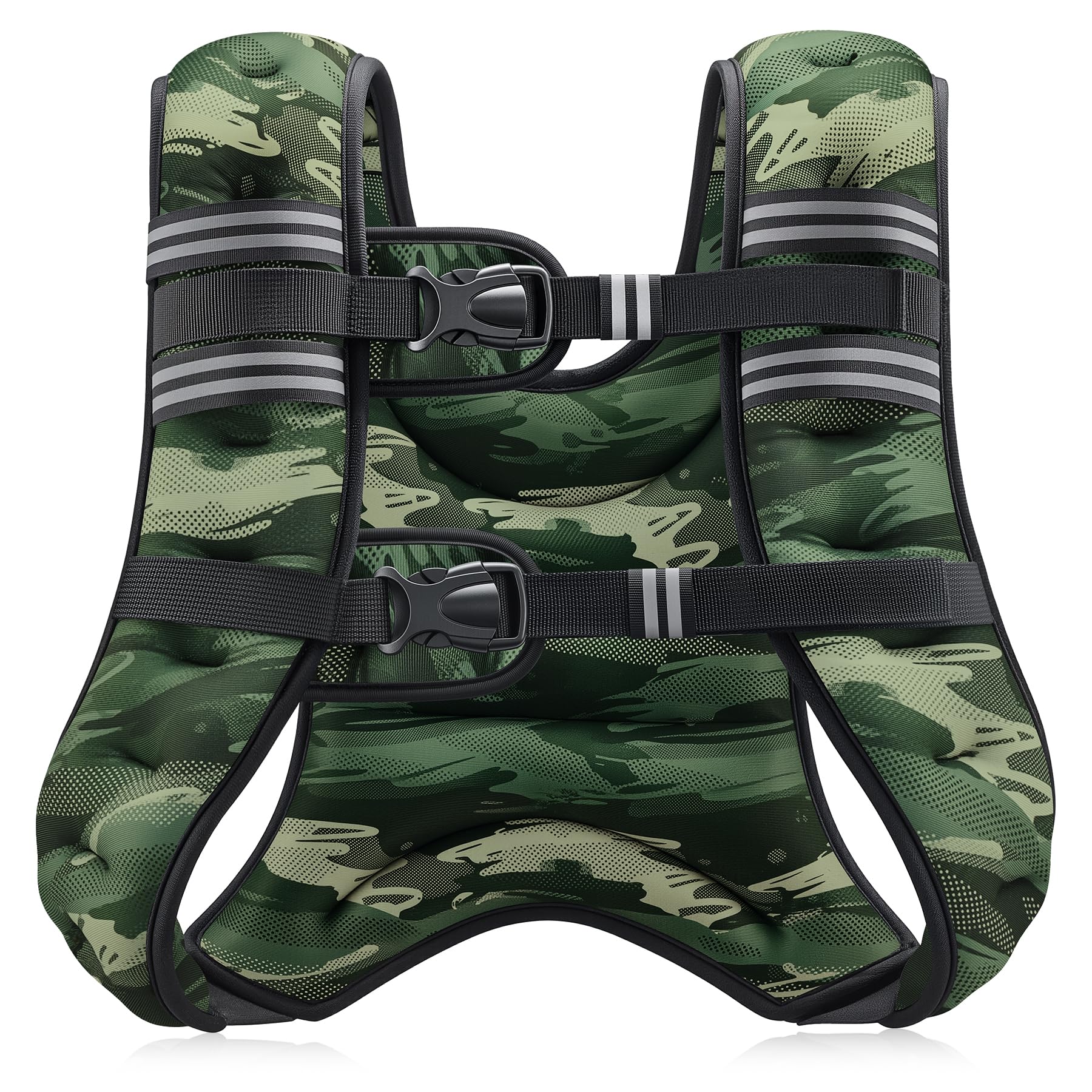 ZELUS Weighted Vest, 6lb/8lb/12lb/16lb/20lb/25lb/30lb Weight Vest with Reflective Stripe for Workout, Strength Training, Running, Fitness, Muscle Building, Weight Loss, Weightlifting