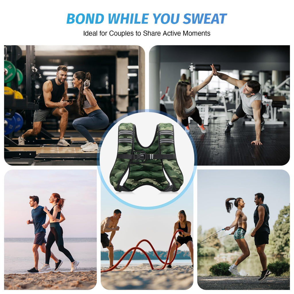 ZELUS Weighted Vest, 6lb/8lb/12lb/16lb/20lb/25lb/30lb Weight Vest with Reflective Stripe for Workout, Strength Training, Running, Fitness, Muscle Building, Weight Loss, Weightlifting